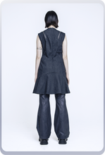 画像をギャラリービューアに読み込む, "パラレル" デニム ドレス / ブラック