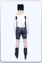 画像をギャラリービューアに読み込む, トランスフォーム ロングパイルトップス / ホワイト×ブラック