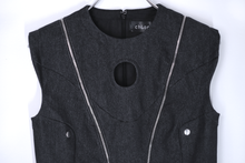 画像をギャラリービューアに読み込む, "パラレル" デニム ドレス / ブラック