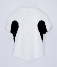 画像をギャラリービューアに読み込む, トランスフォーム ロングパイルトップス / ホワイト×ブラック