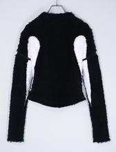 画像をギャラリービューアに読み込む, トランスフォーム ロングパイルトップス / ブラック×ホワイト