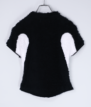 画像をギャラリービューアに読み込む, トランスフォーム ロングパイルトップス / ブラック×ホワイト