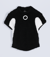 画像をギャラリービューアに読み込む, トランスフォーム ロングパイルトップス / ブラック×ホワイト