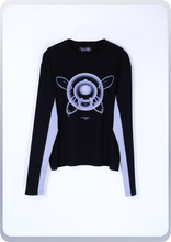 画像をギャラリービューアに読み込む, "QUANTUM FOAM" ロングT / ブラック×ライトブルー