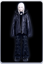 画像をギャラリービューアに読み込む, トランスフォーム ロングパイルトップス / ブラック×ホワイト