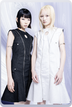 画像をギャラリービューアに読み込む, "パラレル" デニム ドレス / ブラック