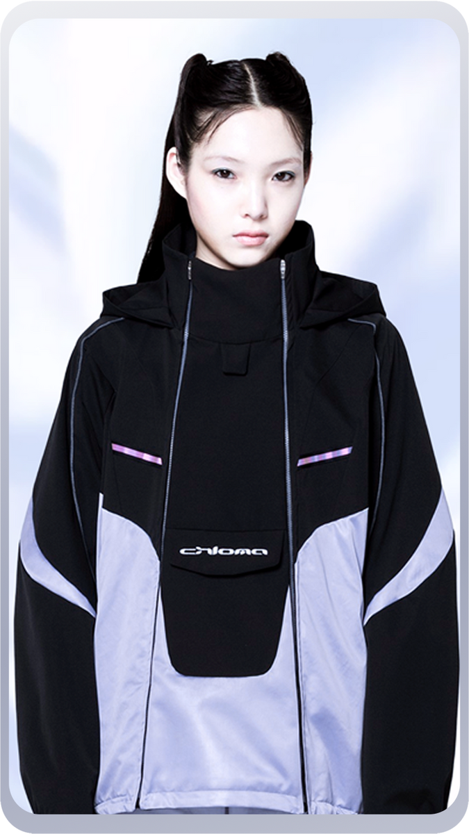 Y2Kアノラック :divisionモデル / ブラック×リキッドパープル – chloma - official web Y2Kアノラック :divisionモデル / ブラック×リキッドパープル – chloma - official web