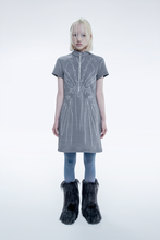 画像をギャラリービューアに読み込む, [先行受注 前金30%] Bionic Synapse Jacquard Knit Dress / silver mist (gray×white)