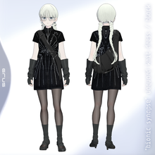 画像をギャラリービューアに読み込む, [3Dmodel]&quot;Bionic Synapse&quot; Jacquard knit dress / light gray