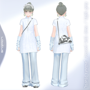 [3Dmodel]"Bionic Synapse" Jacquard knit dress / light gray