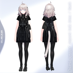 [3Dmodel]"Bionic Synapse" Jacquard knit dress / light gray