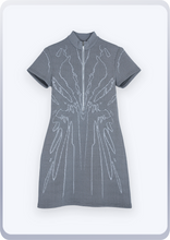画像をギャラリービューアに読み込む, [先行受注 前金30%] Bionic Synapse Jacquard Knit Dress / silver mist (gray×white)