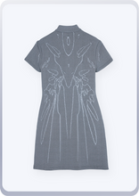 画像をギャラリービューアに読み込む, [先行受注 前金100%] Bionic Synapse Jacquard Knit Dress / silver mist (gray×white)