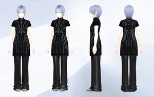 [3Dmodel]"Bionic Synapse" Jacquard knit dress / black