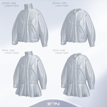 画像をギャラリービューアに読み込む, [3Dmodel]The Earth Jacket ＆ Jacket dress / gray