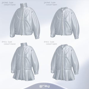 [3Dmodel]The Earth Jacket ＆ Jacket dress / gray