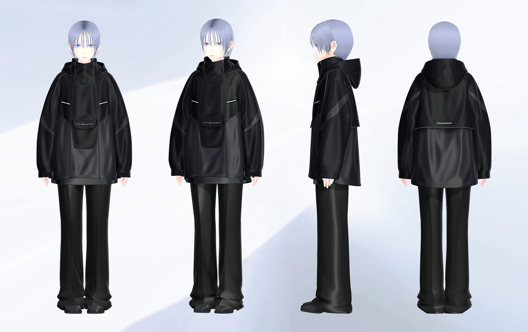 [3Dmodel]Y2K Anorak :division model / cosmic black