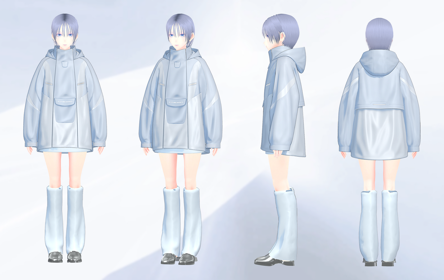 [3Dmodel]Y2K Anorak :division model / cerulean