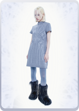 画像をギャラリービューアに読み込む, [先行受注 前金100%] Bionic Synapse Jacquard Knit Dress / silver mist (gray×white)