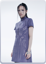 画像をギャラリービューアに読み込む, [先行受注 前金100%] Bionic Synapse Jacquard Knit Dress / neural bloom (navy×pink)