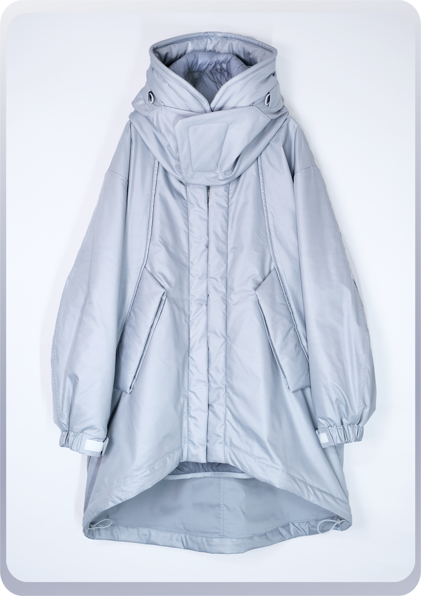 chloma シェルターコート ホワイト ロング シェルターコート:long model / シルバー×ヘイズ – chloma - official web store