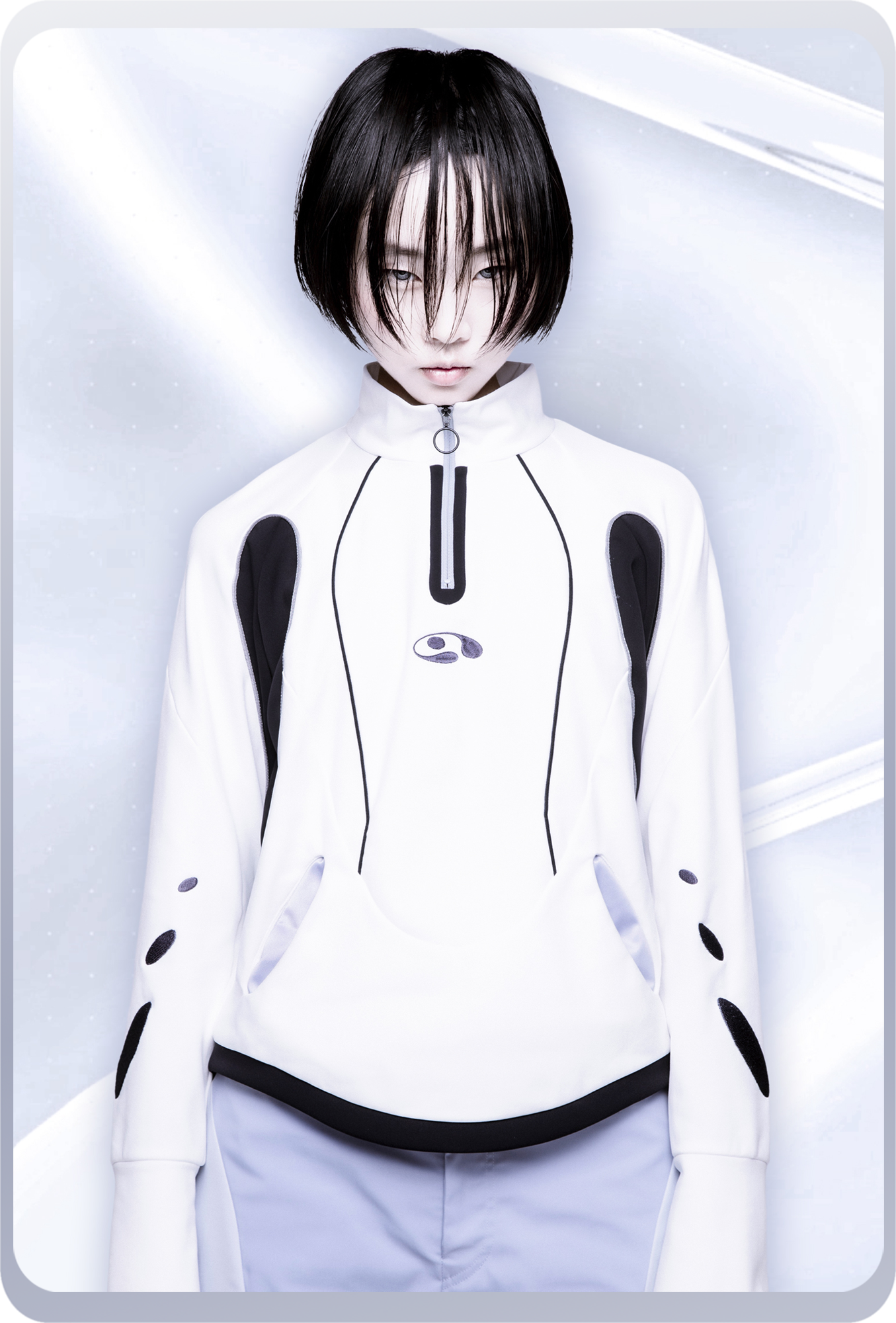 コクピットジャージ / ホワイト×ブラック – chloma - official web store コクピットジャージ / ホワイト×ブラック – chloma - official web store