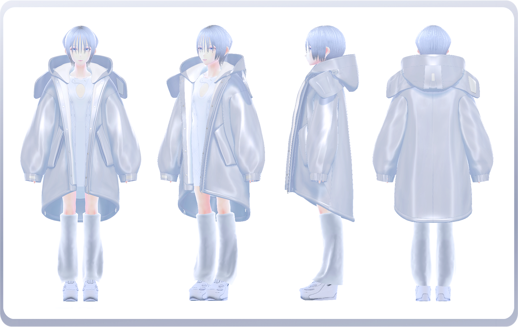 3Dmodel] Shelter Coat / aqua silver – chloma - official web store