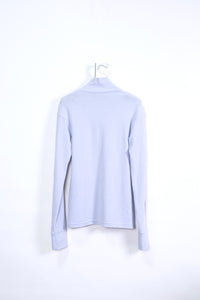 EMBROIDERED HIGH-NECKED TEE  "cosmo" / icegray